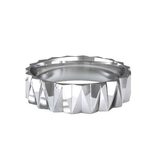 Patterned Designer White Gold Wedding Ring - Ignis